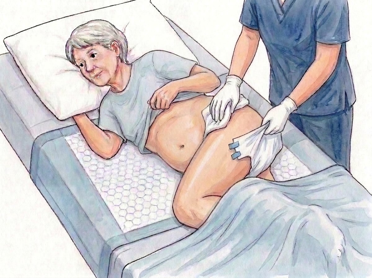 4. نزع المستعمل المطوي، التنظيف من الأمام إلى الخلف